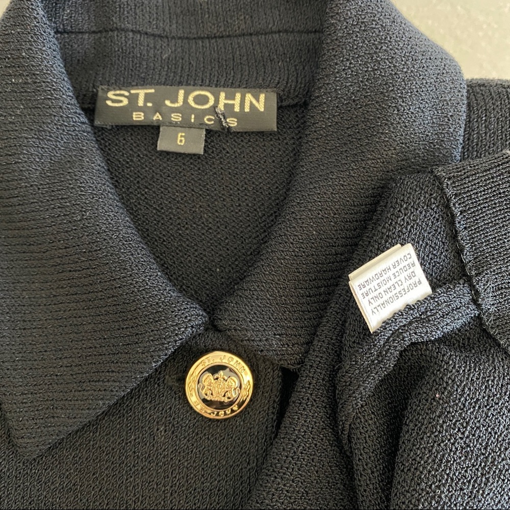St. John black Santana knit button down jacket - Picture 10 of 11